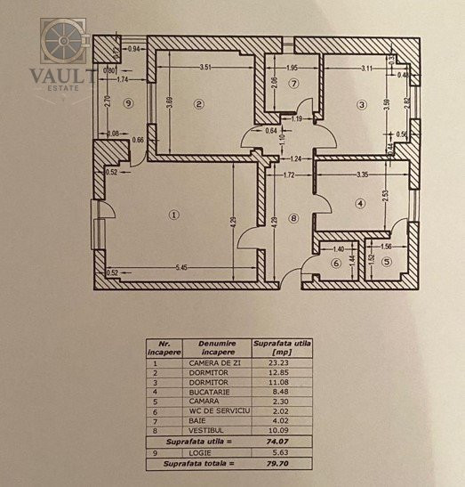 Apartament 3 camere decomandat - Barbu Vacarescu 