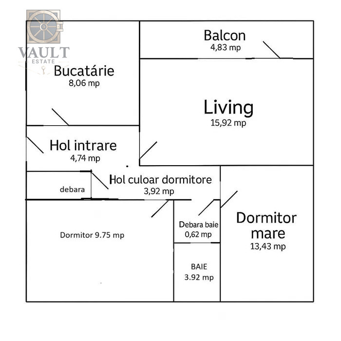 Apartament 3 camere -65,19Mp-Fizicienilor 