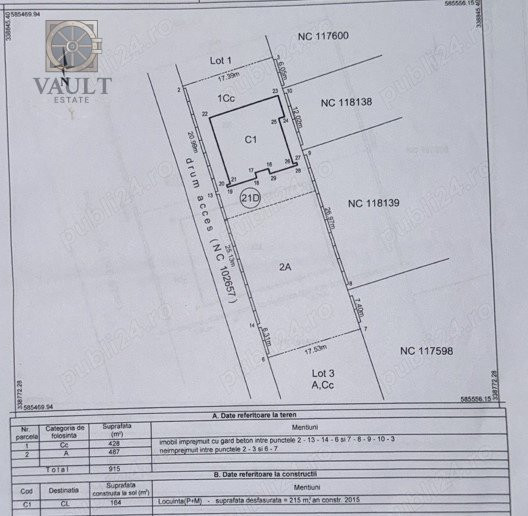 VILA OTOPENI - 915 MP TEREN - 500 M DN1