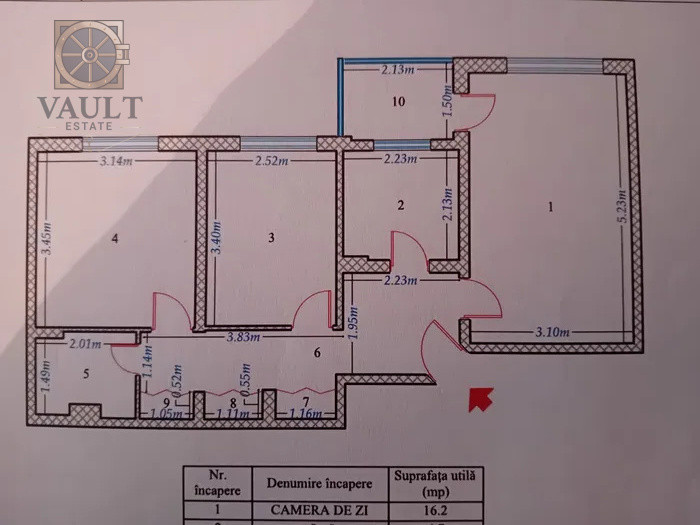 Apartament 3 camere -56.9Mp-Salajan-Nicolae Grigorescu