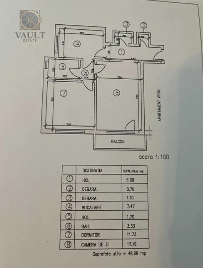 Apartament 2 camere - BLOC REABILITAT - zona BABA NOVAC 