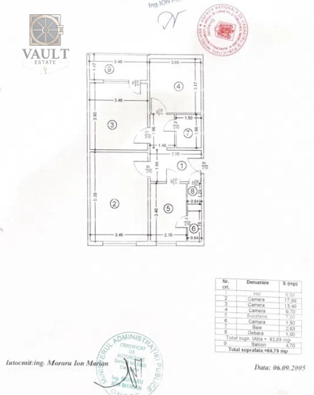 Apartament 3 camere - ETAJ 1 - 5 minute Metrou RAUL DOAMNEI 