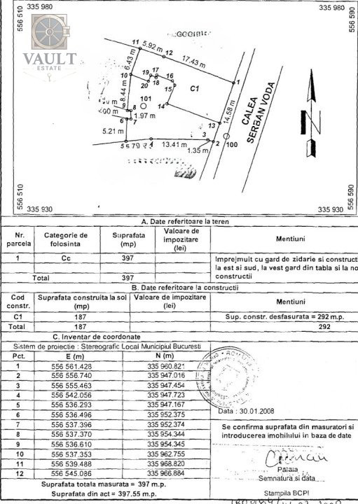 Teren 400m - zona Parcul Carol