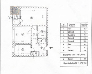Apartament 2 camere -58 Mp- 1 Decembrie 1918