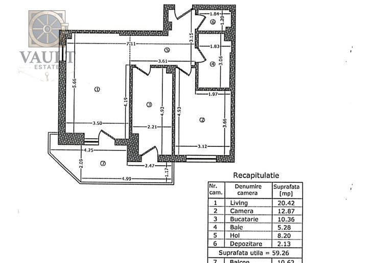 Apartament 2 camere -60 mp UTILI -  GranVia Lake View 