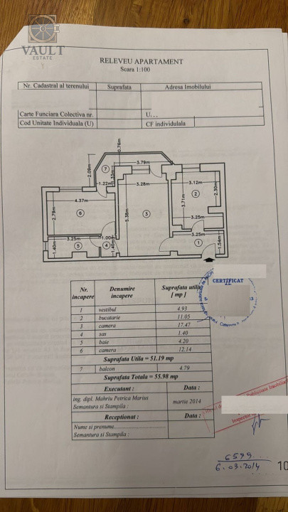 Apartament 2 camere  - ETAJ 4 - zona PANDURI / 13 SEPTEMBRIE 