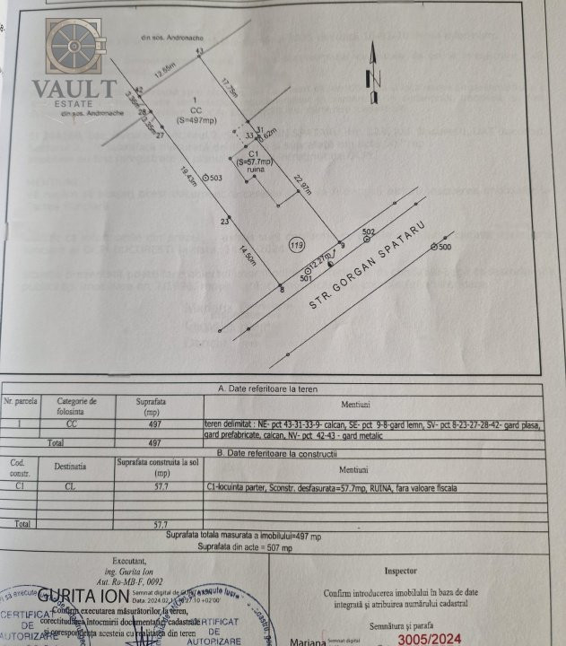 TEREN - 497 MP - DESCHIDERE 12 M