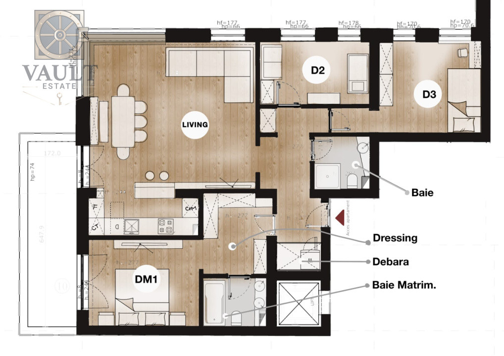 Apartament 4 camere - LUX - zona LACUL TEI