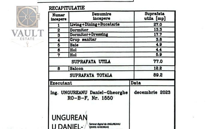 Apartament 3 camere - TERASA 12 MP - CORTINA 
