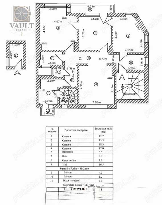 Apartament 4 camere  - BOXA INCLUSA - zona CALEA CALARASILOR / HALA TRAIAN 