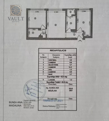 Apartament 3 camere Militari-Apusului