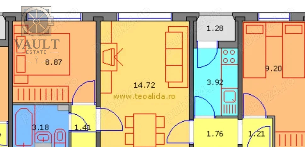 Apartament 3 camere Apusului 