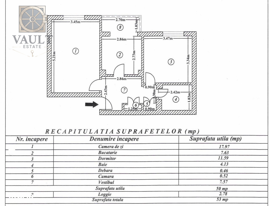 Apartament 2 camere -53mp-Aurel Vlaicu 