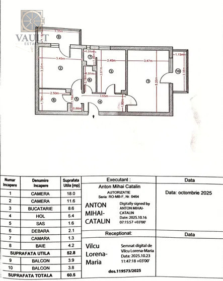 Apartament 2 camere -60.5mp-1 Decembrie 1918 