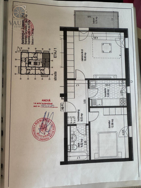 Apartament 2 camere -54.89mp-Theodor Pallady 