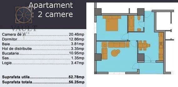 Apartament 2 camere -56,25mp-3 minute de mers pe jos pana la  metrou Obor