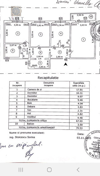 APARTAMENT 3 CAMERE-SEBASTIAN-SCOALA 280-MOBILAT-UTILAT