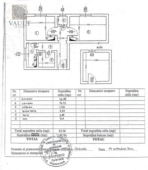Apartament 2 camere Floreasca-Centrala Proprie-Boxa la Subsol 12mp