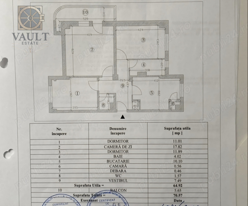 Apartament 3 camere -70mp - Tineretului 