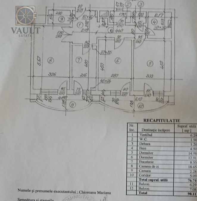 Apartament 3 camere - Bloc din 1996 - Unirii