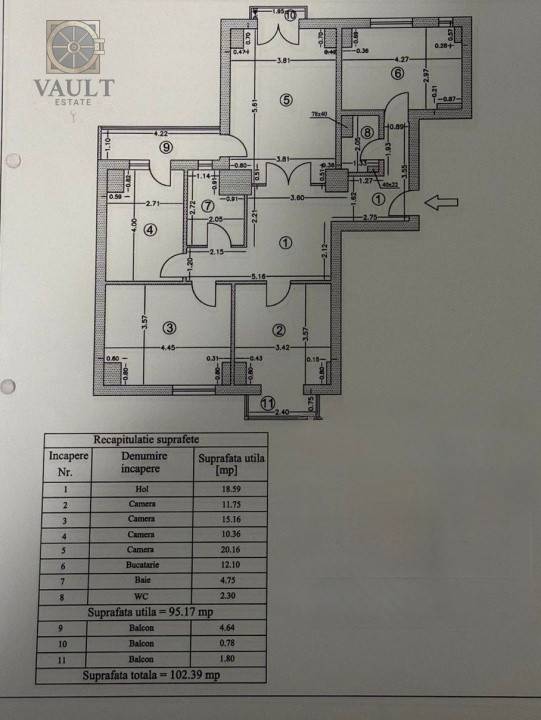 Apartament 4 camere -102 Mp- Octavian Goga 