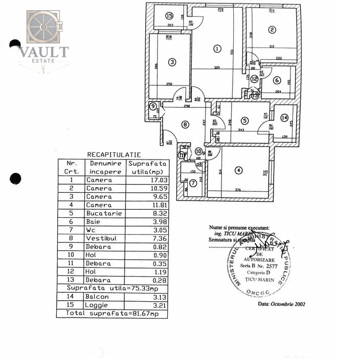 Apartament 4 camere -81.67mp-2bai - Dristor