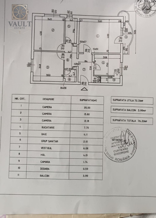 3 camere decomanat Unirii - Zepter