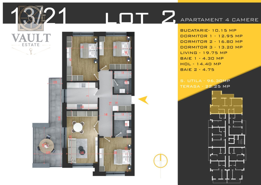 APARTAMENT 4 CAMERE -COMPLEX REZIDENTIAL NOU -THEODOR PALLADY