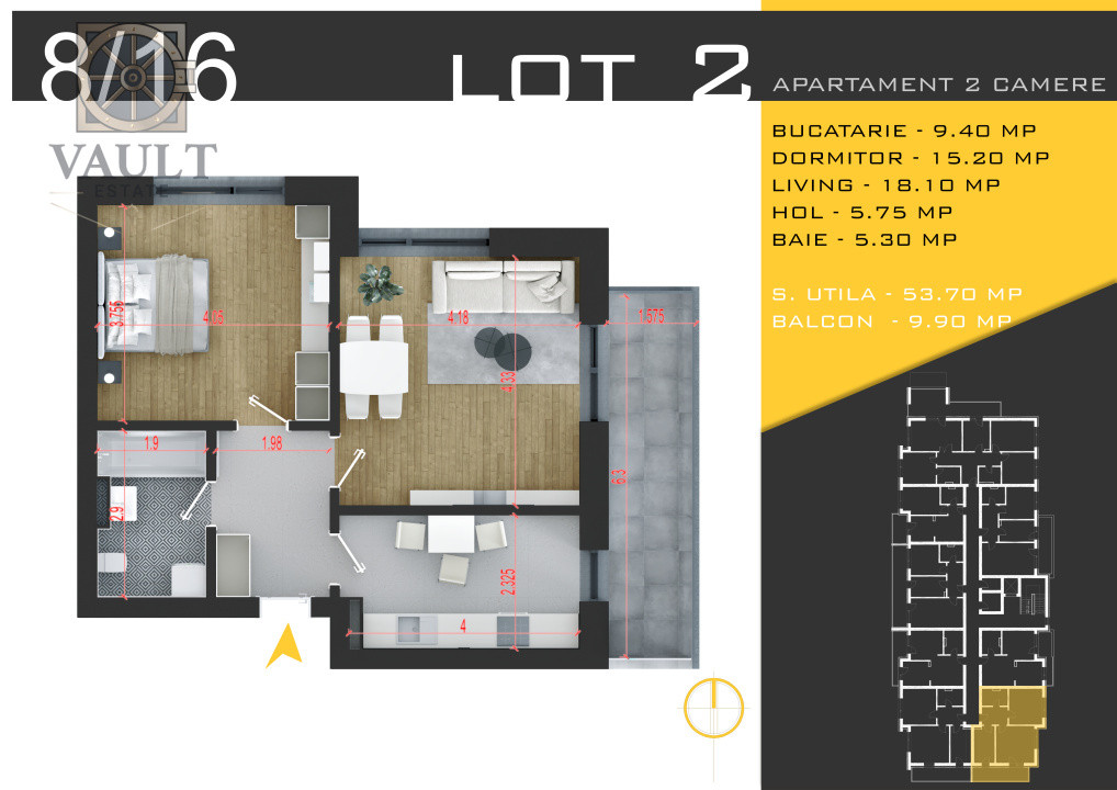 APARTAMENT 2 CAMERE -COMPLEX REZIDENTIAL NOU -THEODOR PALLADY
