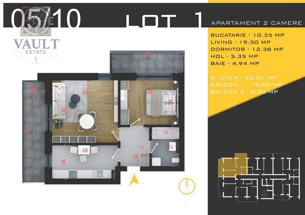 APARTAMENT 2 CAMERE -COMPLEX REZIDENTIAL NOU -THEODOR PALLADY