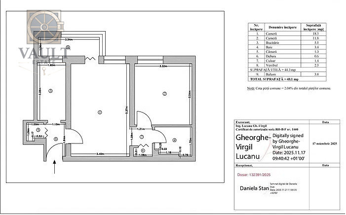 2 camere - 48 mp - zona Baba Novac - et.1/4