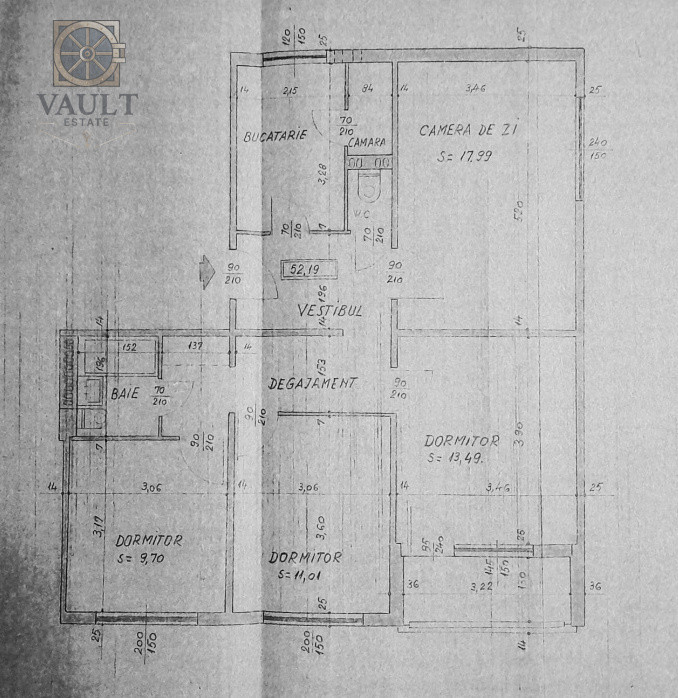 Apartament 4 camere  -Garaj de 17 ,25 mp-  5 minute metrou Romancierilor