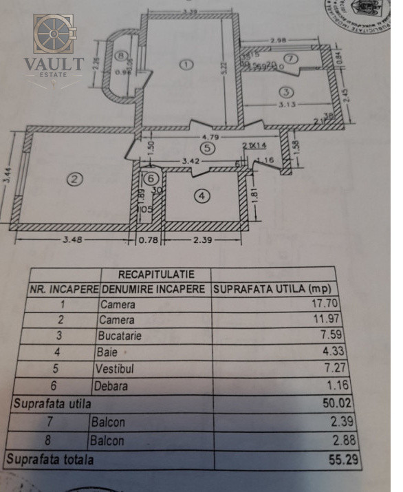 2 camere decomandat - 55 mp - 2 balcoane - Pantelimon