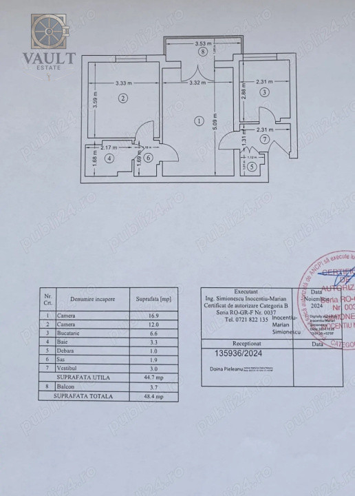 Apartament 2 camere - bloc reabilitat - metrou Costin Georgian