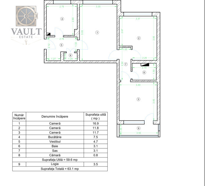 Apartament 3 camere - metrou Obor - Urgenta 3