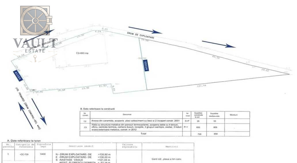 HALA 858 MP - ACCES TIR - TEREN 5400 MP