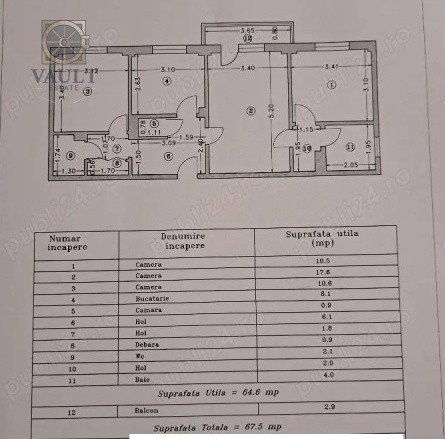 Apartament 3 camere Pantelimon-Scoala Gimnaziala 46
