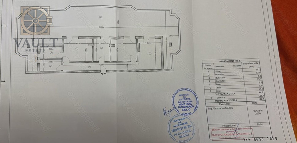 Apartament 3 camere - terasa 118 mp - Metalurgiei