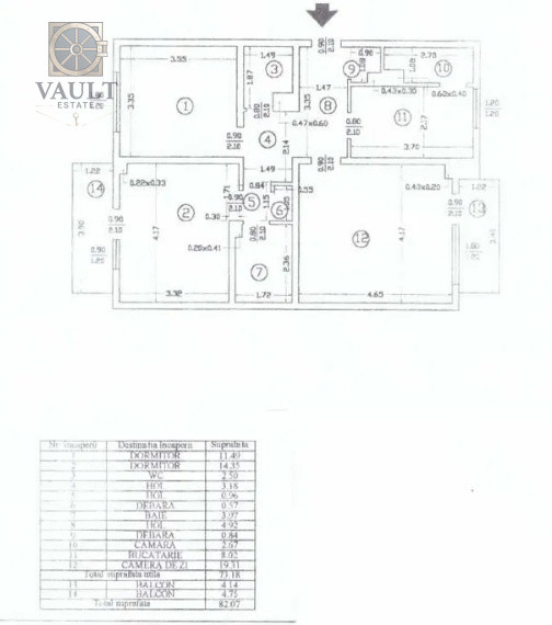 Apartament 3 camere - 2 balcoane - Rahova