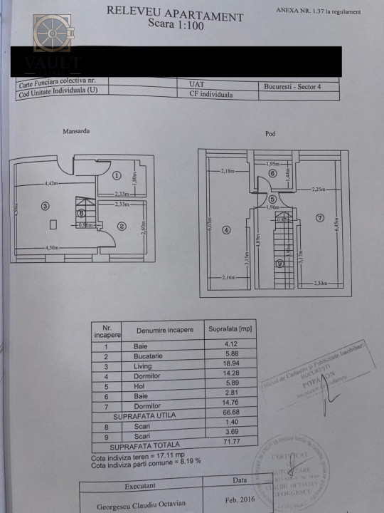 Apartament 3 camere - 3 minute metrou Aparatorii Patriei