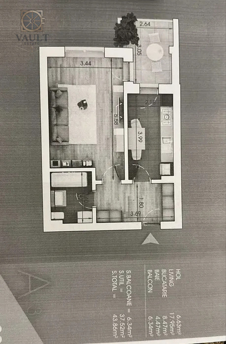 Garsoniera -43.86mp-Theodor Pallady