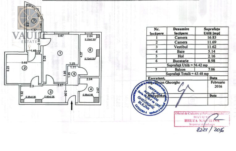 Apartament 2 camere - ETAJ 1 - zona BRANCOVEANU 