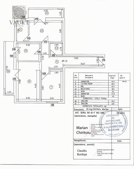 Apartament 3 camere - FUNDENI/DOBROESTI