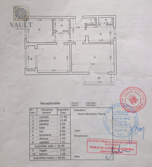 Apartament 3 camere - CENTRALA PROPRIE - zona BRANCOVEANU /HUEDIN