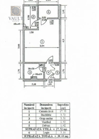 Garsoniera - ETAJ 1 - zona BRANCOVEANU 
