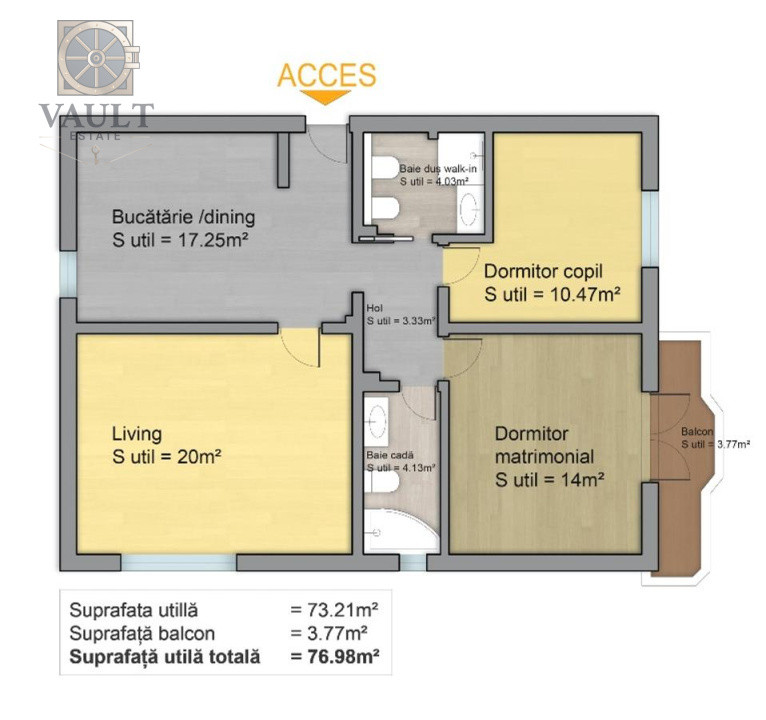 Apartament 3 camere -12 minute de mers pana la metrou Timpuri Noi