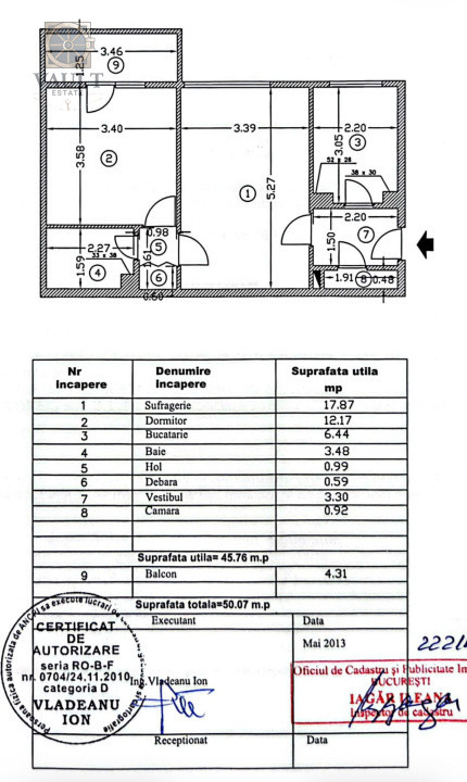 Apartament 2 camere-1 minut de mers pana la metrou  1 decembrie 