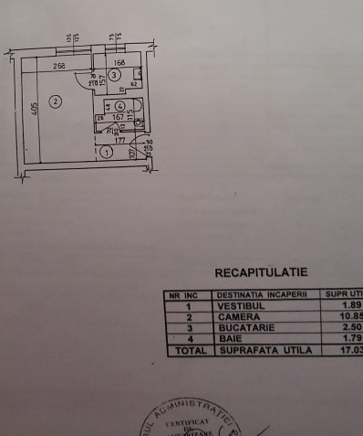 Garsoniera MOBILATA/UTILATA  Auchan Titan CENTRALA PROPRIE 