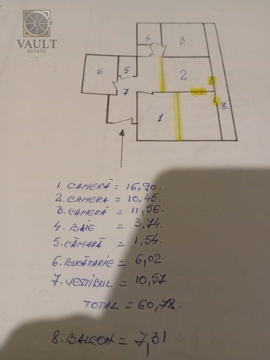  3 camere - 68 mp - Piata Resita
