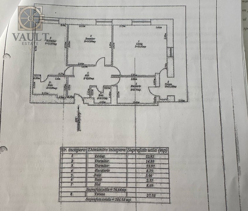 Apartament 3 camere - Terasa 27 mp - Parcare - Asmita Gardens